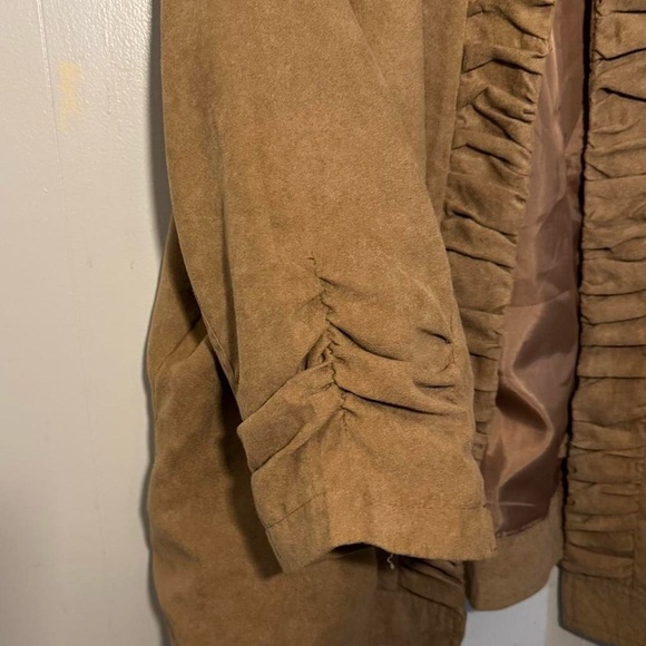 CJ Banks Brown Suede Trench Coat - Picture 4 of 4